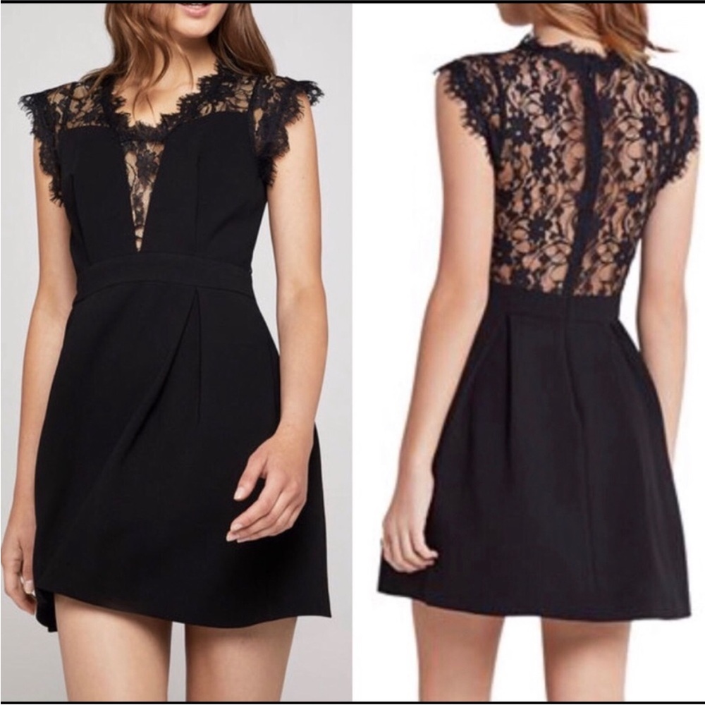 BCBG Lacy Black Dress Size 8